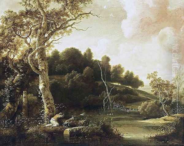 River Landscape 1655-60 Oil Painting by Jacob Esselens