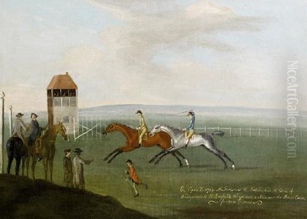 A Matched Race Between Mr. Fortescue's Oil Painting by J. Francis Sartorius