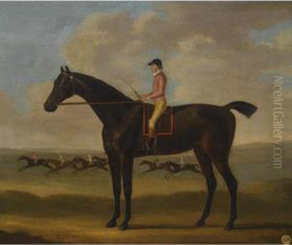 Portrait Of Goldfinder With Jockey Up Oil Painting by J. Francis Sartorius