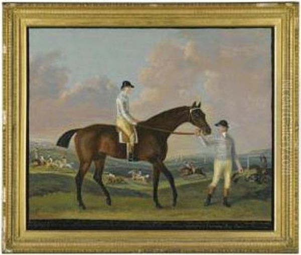 Portrait Of Henry Compton's Racehorse Cottager Oil Painting by J. Francis Sartorius