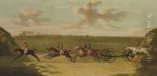 The Chaise Match, Run On Newmarket Heath, Wednesday 29 August,1750 Oil Painting by J. Francis Sartorius