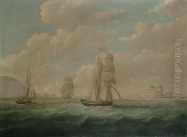 Shipping Off A Fort Oil Painting by J. Francis Sartorius