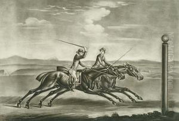 Marc Anthony Beating Chalkstone Over The Beacon Course At Newmarkett, 7 May 1774 Oil Painting by J. Francis Sartorius