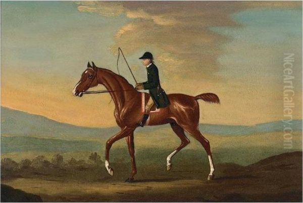 A Gentleman On A Chestnut Hunter Oil Painting by J. Francis Sartorius