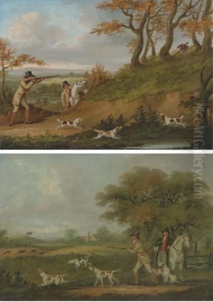 Pheasant Shooting; And Partridge Shooting Oil Painting by J. Francis Sartorius