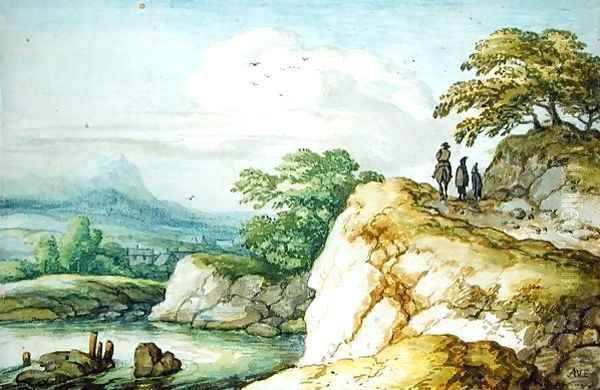 Hikers in the Highlands 1655 Oil Painting by Allaert van Everdingen