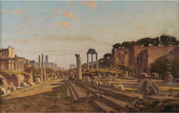 Il Foro Romano Oil Painting by Pietro Sassi