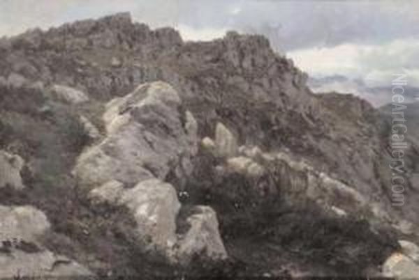 Paesaggio Montano Oil Painting by Pietro Sassi