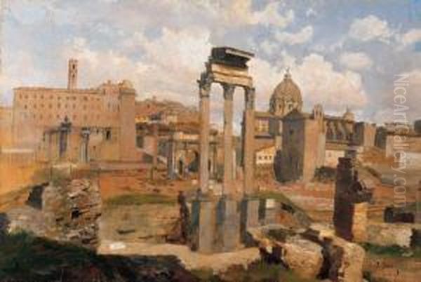 Il Foro Romano Oil Painting by Pietro Sassi