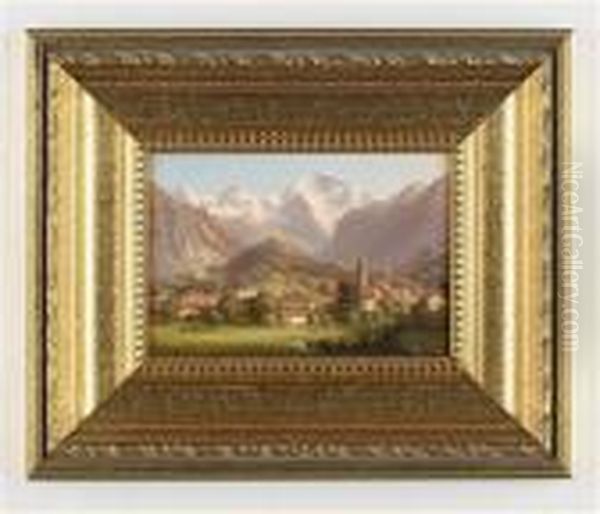 Unterseen Bei Interlaken Oil Painting by Hubert Sattler