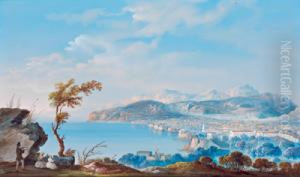 Lungo La Costa Amalfitana Oil Painting by Hubert Sattler