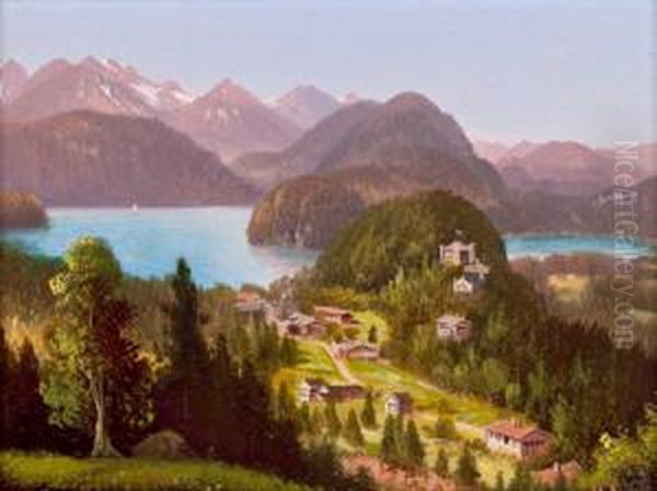 Blick Auf Hohenschwangau Oil Painting by Hubert Sattler