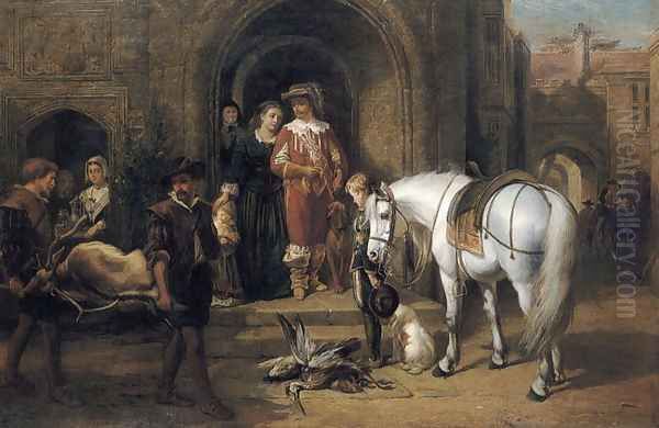 Return of the Hunting Party Oil Painting by George Earl