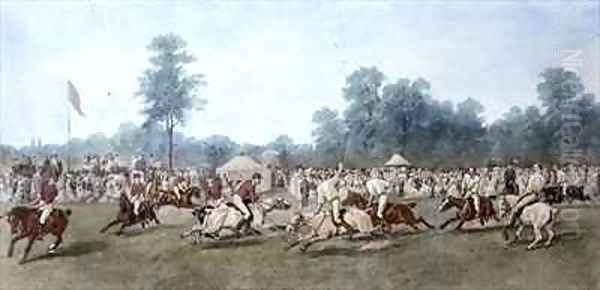 Polo Match at Hurlingham Between the Horse Guards Blue and the Monmouthshire Team Oil Painting by George Earl