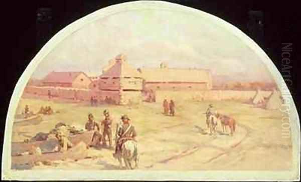 The first Fort Dearborn Oil Painting by Lawrence Carmichael Earle