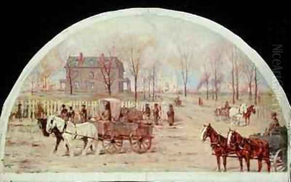 The Ogden Residence after the Fire of 1871 Oil Painting by Lawrence Carmichael Earle