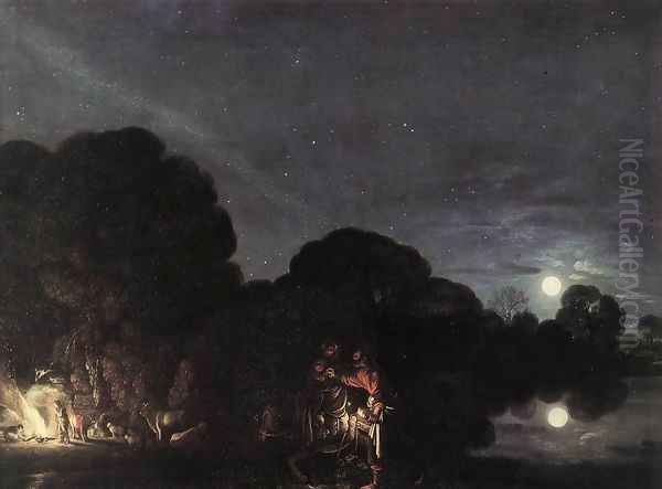 Flight into Egypt 1609 Oil Painting by Adam Elsheimer