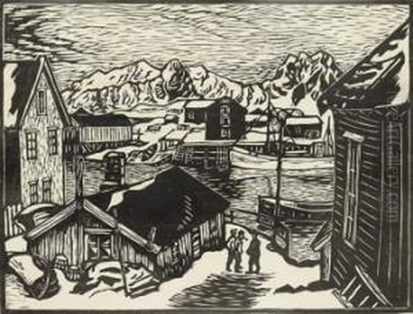 Oen Lillemolla I Bakgrunnen, Svolvaer Oil Painting by John Savio