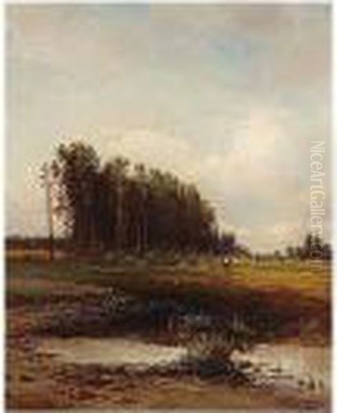 Deer Island In Sokolniki Oil Painting by Alexei Kondratyevich Savrasov