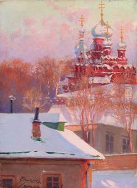 Motyw Z Moskwy, 1918 R. Oil Painting by Stanislaus Sawiczewski