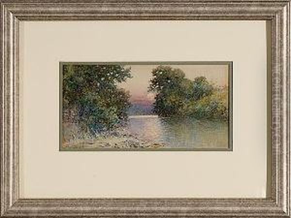 River Scene Oil Painting by Paul Sawyier