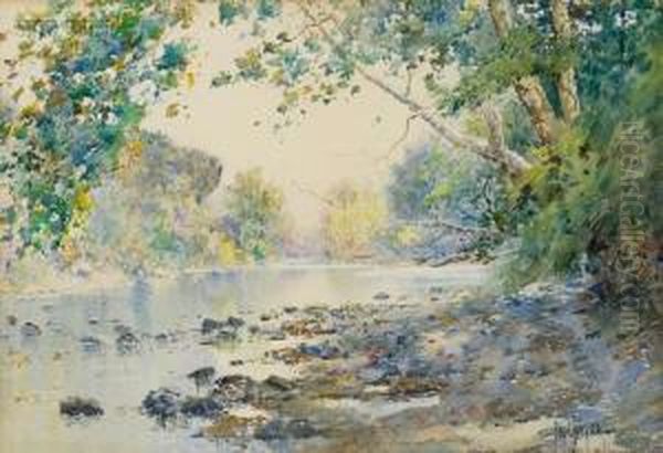 Creek Scene / A Kentucky Landscape Oil Painting by Paul Sawyier