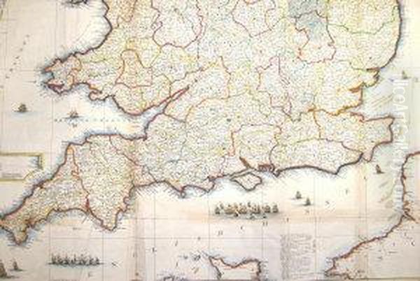 Map Of England Oil Painting by Robert Sayer