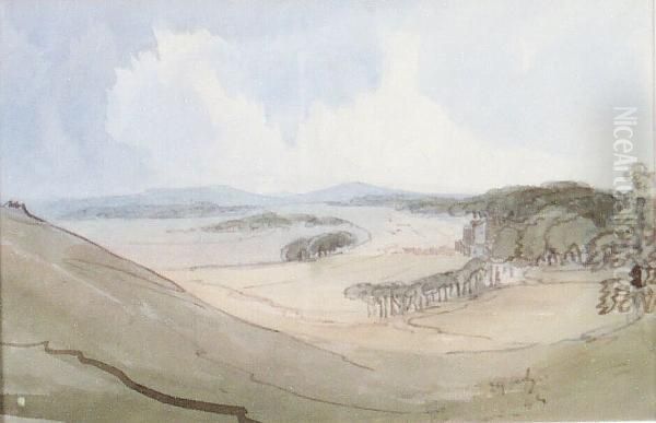 Goodwood Racecourse From Trundle Hill Oil Painting by Charles, Charley Sayers