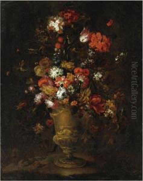 Natura Morta Con Vaso Di Fiori Mediceo Oil Painting by Andrea Scaccati