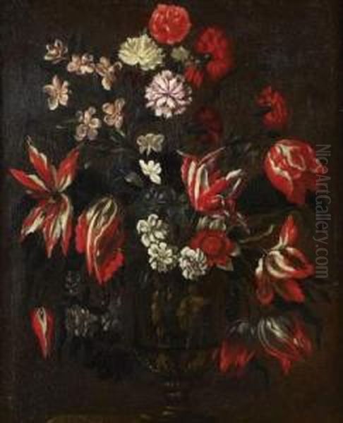 Vase De Fleurs Oil Painting by Andrea Scaccati