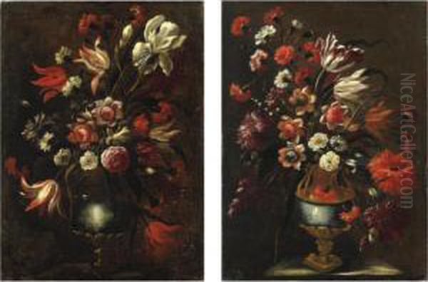 Nature Morte Con Vasi Di Fiori Oil Painting by Andrea Scaccati