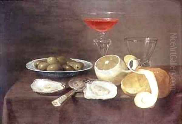 Still Life with Oysters Oil Painting by Jacob Fopsen van Es