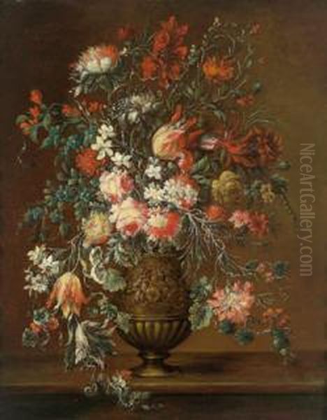 Due Vasi Di Fiori Oil Painting by Andrea Scaccati