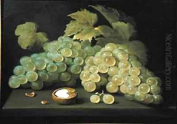 Grapes with half a walnut Oil Painting by Jacob Fopsen van Es