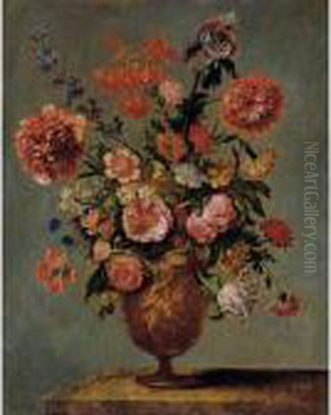 Natura Morta Con Vaso Di Fiori Oil Painting by Andrea Scaccati