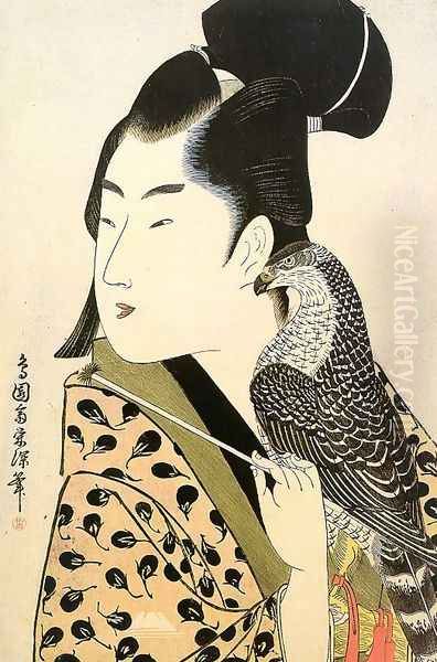 Falconer, 1789-1801 Oil Painting by Choensai Eishin