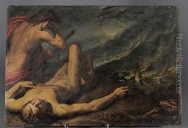 Cain Et Abel Oil Painting by Ippolito Scarsella (see Scarsellino)