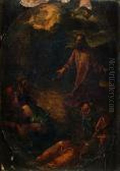 Le Christ Au Jardin Des Oliviers, Dans Un Ovale Peint Oil Painting by Ippolito Scarsella (see Scarsellino)