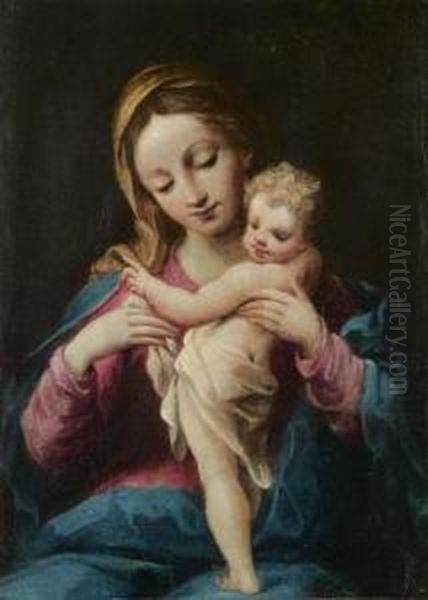 Madonna Col Bimbo Oil Painting by Ippolito Scarsella (see Scarsellino)