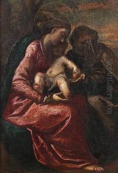 The Madonna And Child With Saint Anne Oil Painting by Ippolito Scarsella (see Scarsellino)