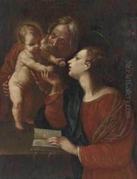 The Holy Family Oil Painting by Ippolito Scarsella (see Scarsellino)