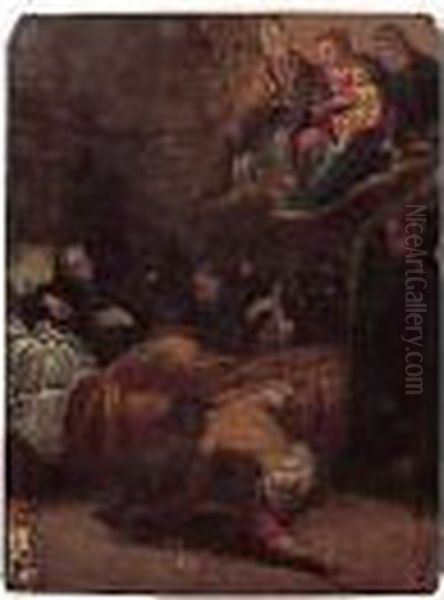 The Death Of Saint Dominic Oil Painting by Ippolito Scarsella (see Scarsellino)