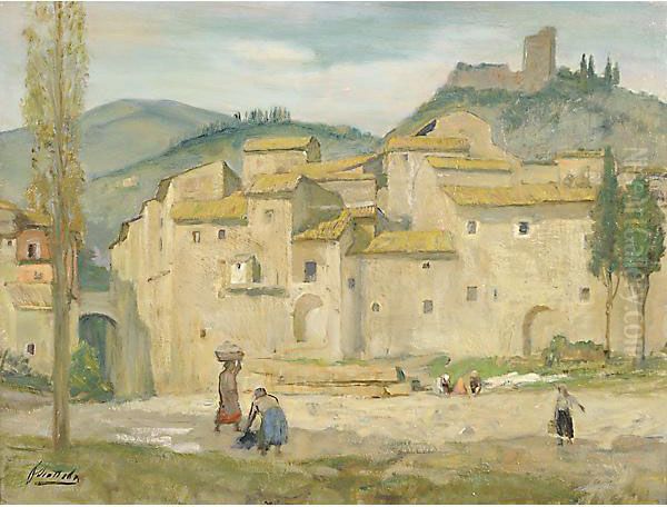 Veduta Di Assisi Oil Painting by Ferruccio Scattola