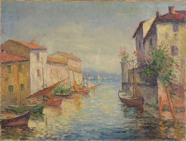 Scorcio Della Laguna Oil Painting by Ferruccio Scattola