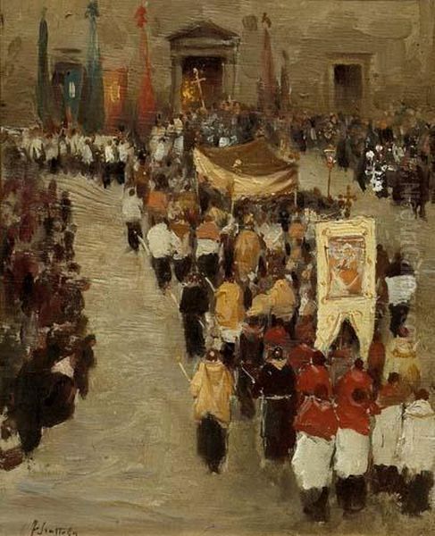 Processione Oil Painting by Ferruccio Scattola