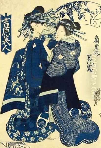 Hanamado from the House of Ogi Oil Painting by Keisai Eisen