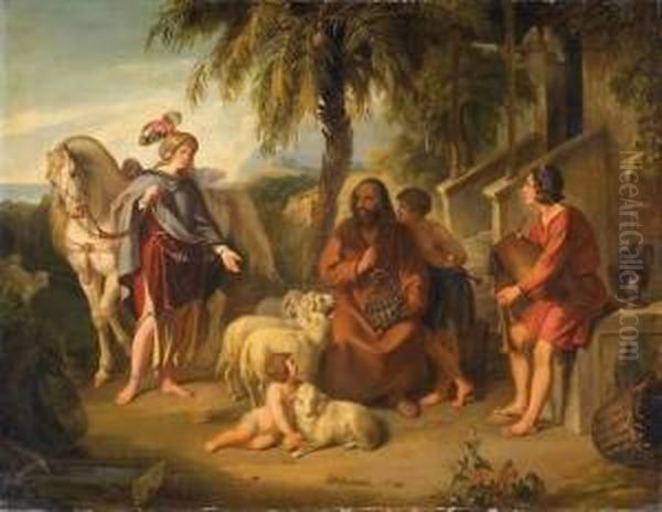 Erminia Looks For Accomodation By The Shepherds Oil Painting by Johann Gottfried Schadow