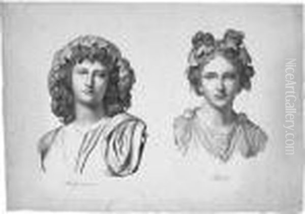 Melpomene Und Thalia Oil Painting by Johann Gottfried Schadow