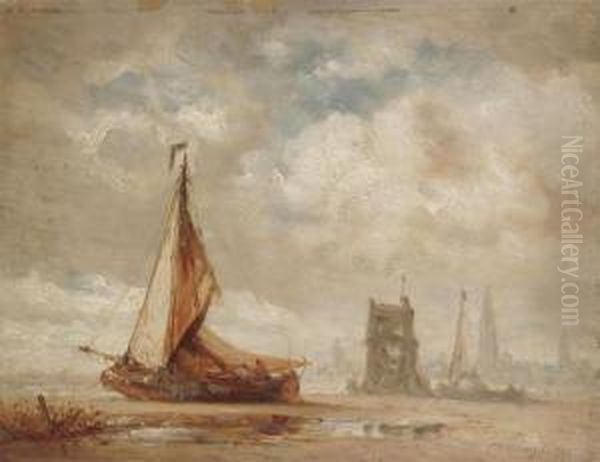 View On Antwerp Oil Painting by Hendrik Frans Schaefels