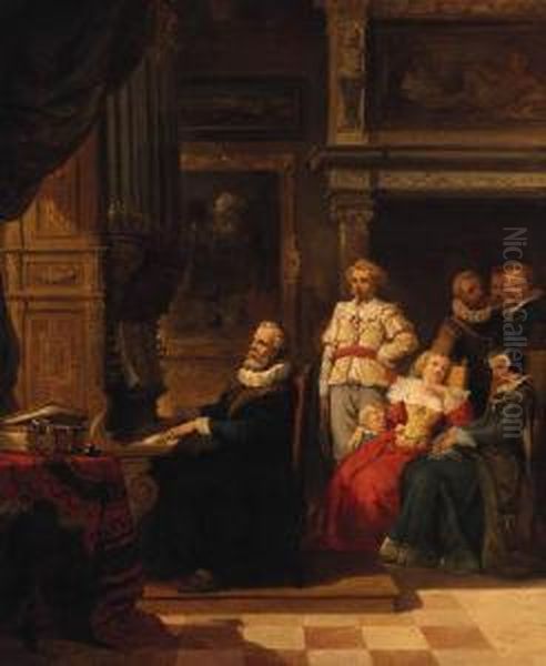 The Recital Oil Painting by Hendrik Frans Schaefels